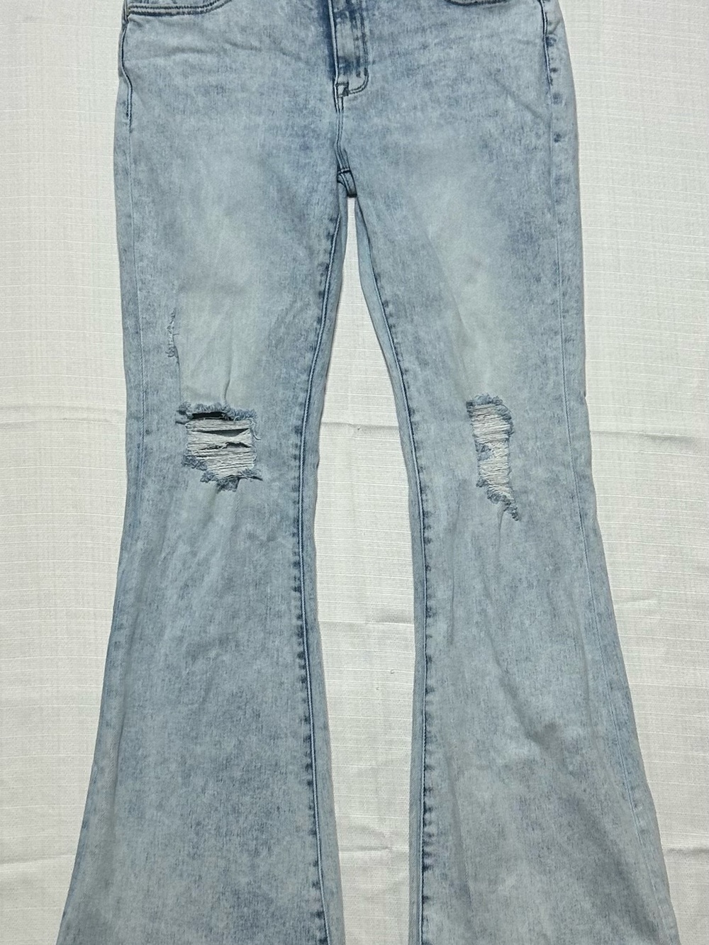 Altar'd State Light Blue Distressed Flare Jeans
